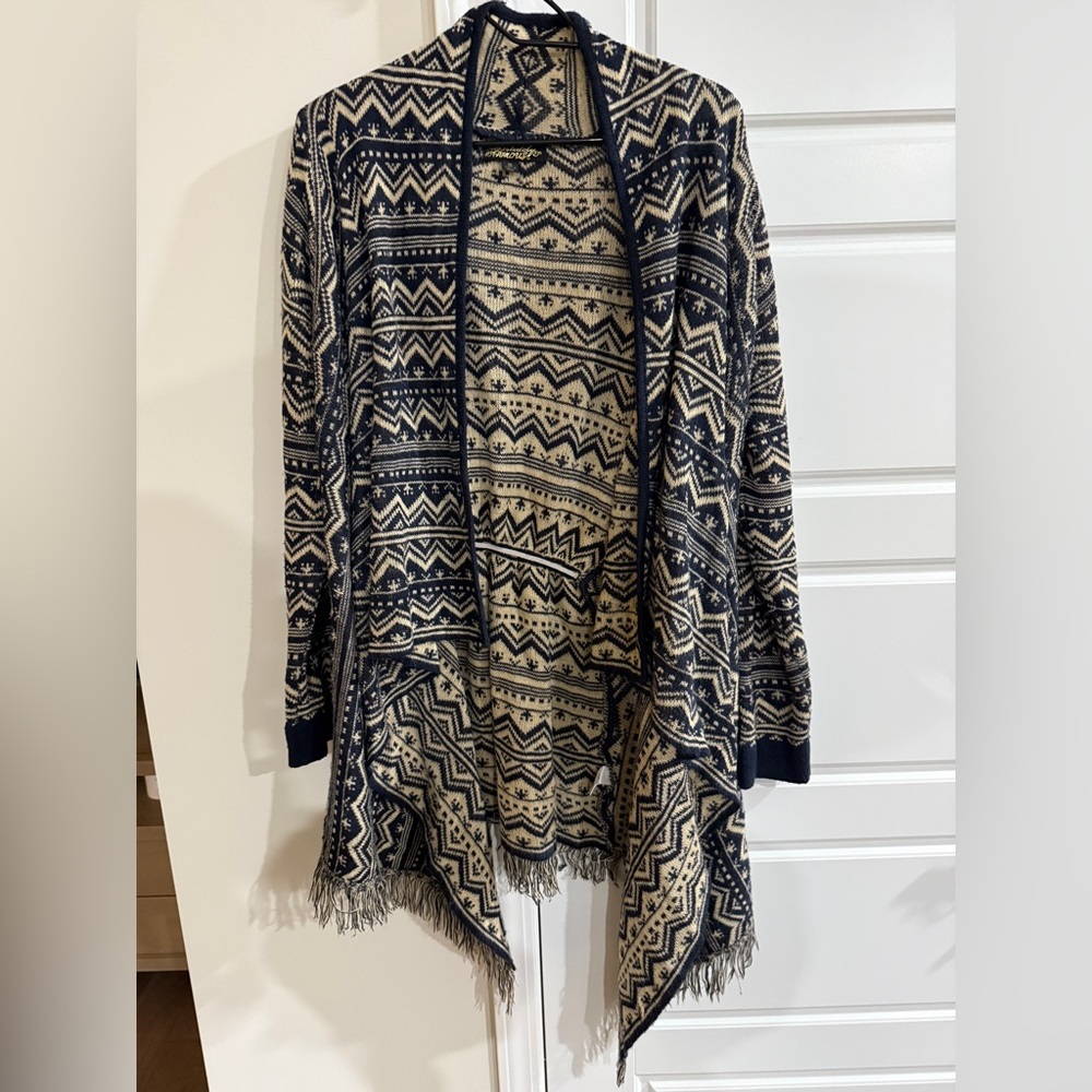 Absolutely Famous Navy Cream Patterned
Sweater Western Back to School XL
